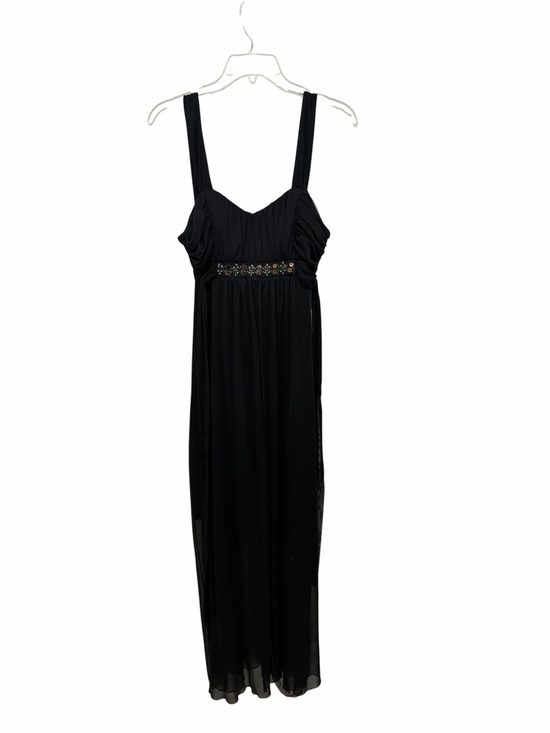 connected apparel Dresses & Skirts - connected apparel Black Beaded Empire-Waist Maxi Dress with Wide Straps